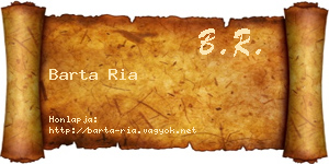 Barta Ria névjegykártya
