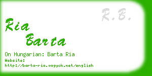 ria barta business card